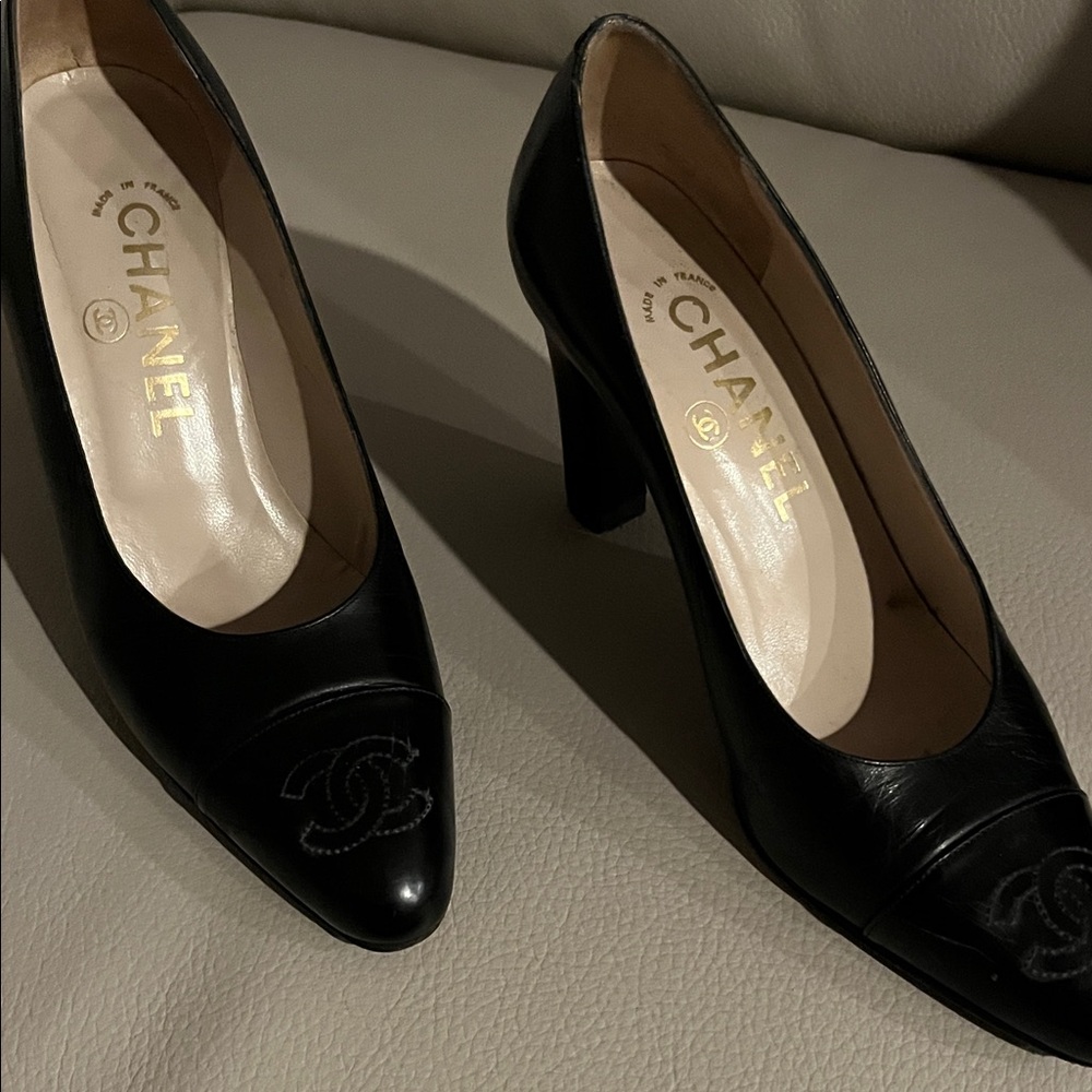 CHANEL Classic Black Leather Heels